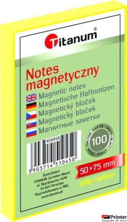 Notes elektrostatyczny 50x75mm 100k mix kolorów 456958 TITANUM bloczek