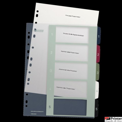 Przekładki plast. do nadruku tekstu na kartę, Leitz Style, 1-5 12350000 (X) Przekładki plast. do nadruku tekstu na kartę, Leitz Style, 1-5 12350000 (X)