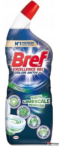 BREF Płyn żel do WC Execellence Colr Aktiv 700ml Citrus *310658 BREF Płyn żel do WC Execellence Colr Aktiv 700ml Citrus *310658