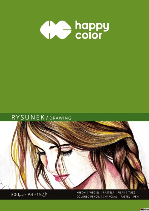 Blok do rysunku_ ART, 300g, A3, 15 ark, Happy Color HA 3730 3040-A15 Blok do rysunku_ ART, 300g, A3, 15 ark, Happy Color HA 3730 3040-A15