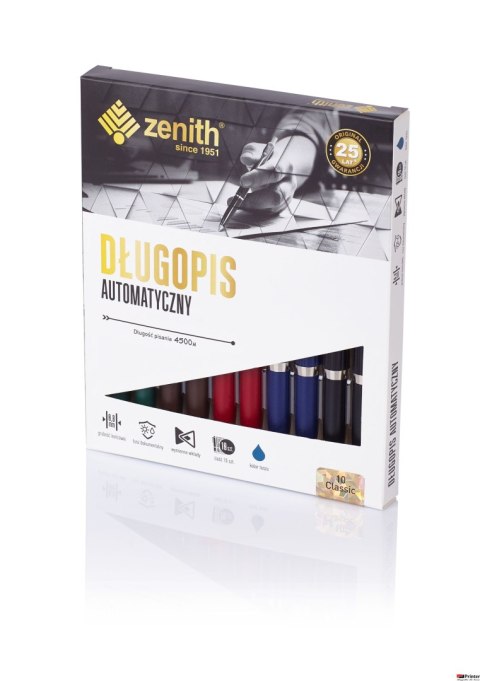 Długopis automatyczny Zenith 10 - box 10 sztuk, mix kolorów, 4101000 Długopis automatyczny Zenith 10 - box 10 sztuk, mix kolorów, 4101000
