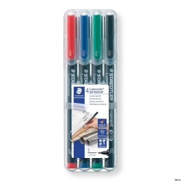 Foliopis Lumocolor, S, wodoodporny, zestaw 4 kol. (2, 3, 5, 9) w etui box, Staedtler S 313 WP4