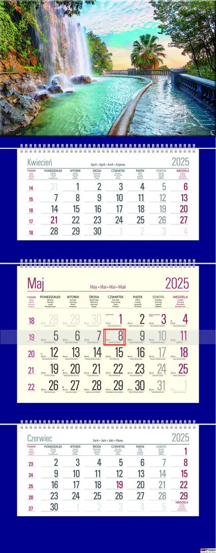 Kalendarz Trójdzielny z główką (T11) TARAS - granat 2025 TELEGRAPH Kalendarz Trójdzielny z główką (T11) TARAS - granat 2025 TELEGRAPH