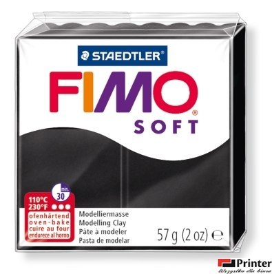 Kostka FIMO soft 57g, czarny, masa termoutwardzalna, Staedtler S 8020-9 Kostka FIMO soft 57g, czarny, masa termoutwardzalna, Staedtler S 8020-9