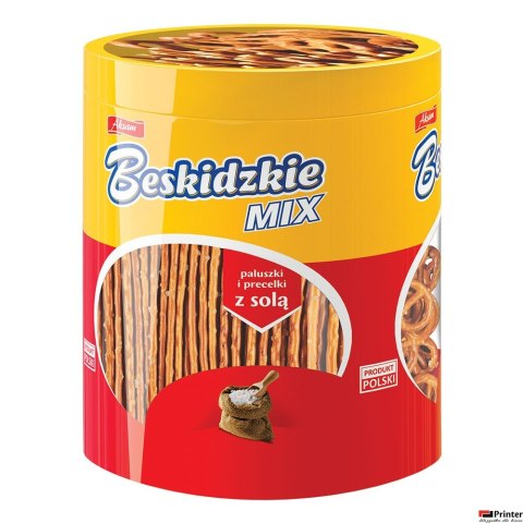 Paluszki i Precelki z solą BESKIDZKIE MIX 275g w tubie Paluszki i Precelki z solą BESKIDZKIE MIX 275g w tubie