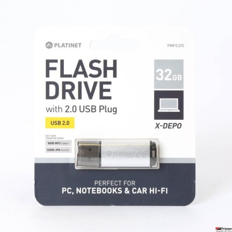 Pendrive USB 2.0 X-Depo 32GB srebrny PLATINET PMFE32S Pendrive USB 2.0 X-Depo 32GB srebrny PLATINET PMFE32S