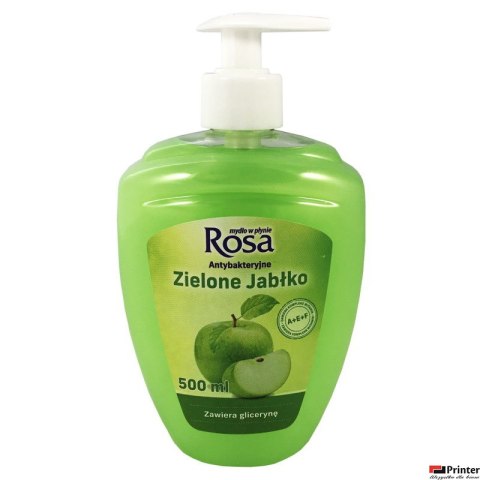 ROSA Mydło w płynie antybakteryjne z dozownikiem 500ml Zielone Jabłko ROSA Mydło w płynie antybakteryjne z dozownikiem 500ml Zielone Jabłko