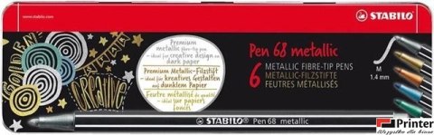 STABILO PEN 68 metallic etui metalowe 6 szt 6806/8-32 STABILO PEN 68 metallic etui metalowe 6 szt 6806/8-32